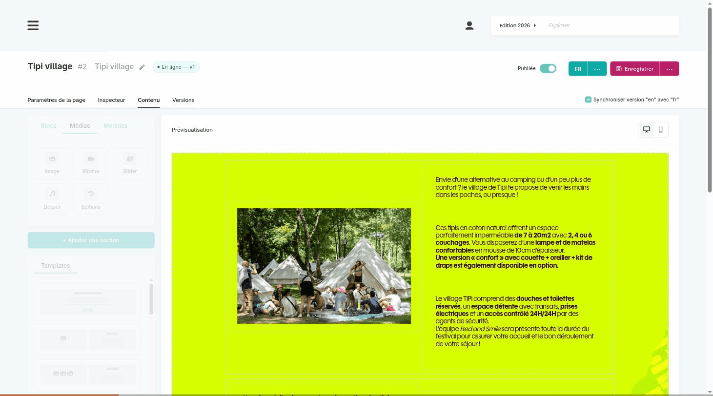 AropixelPageBundle: the visual page builder