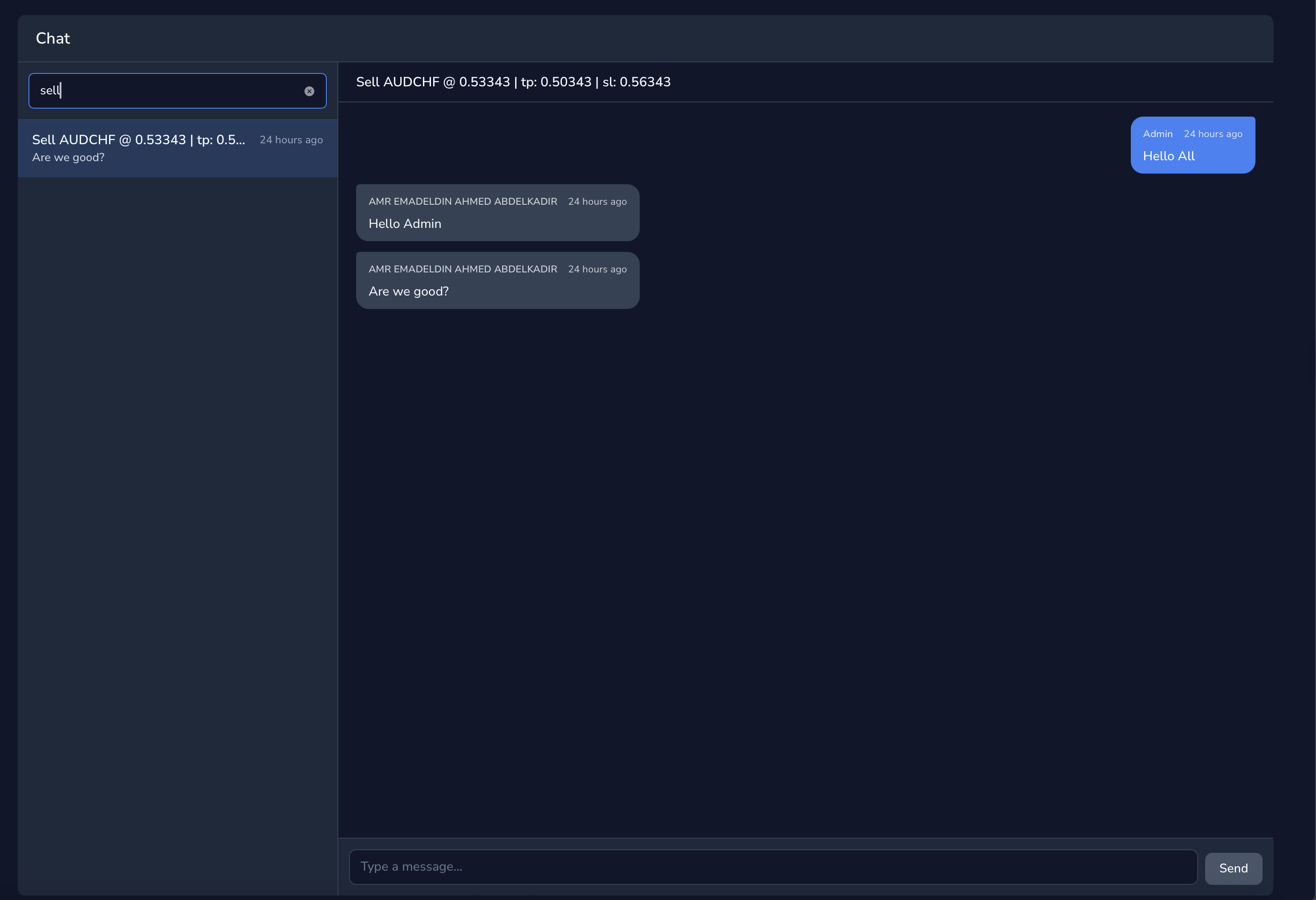 Sidebar search filtering conversations by title