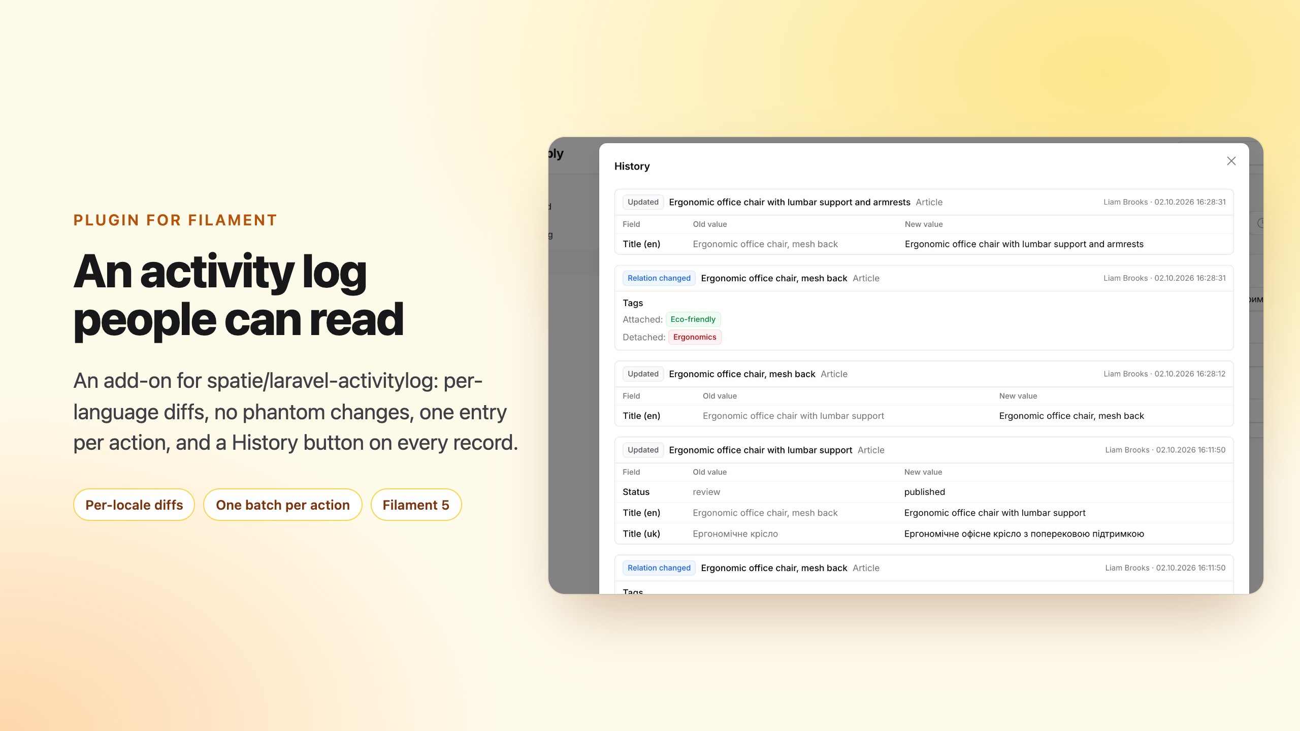 Filament Activity Log Plus