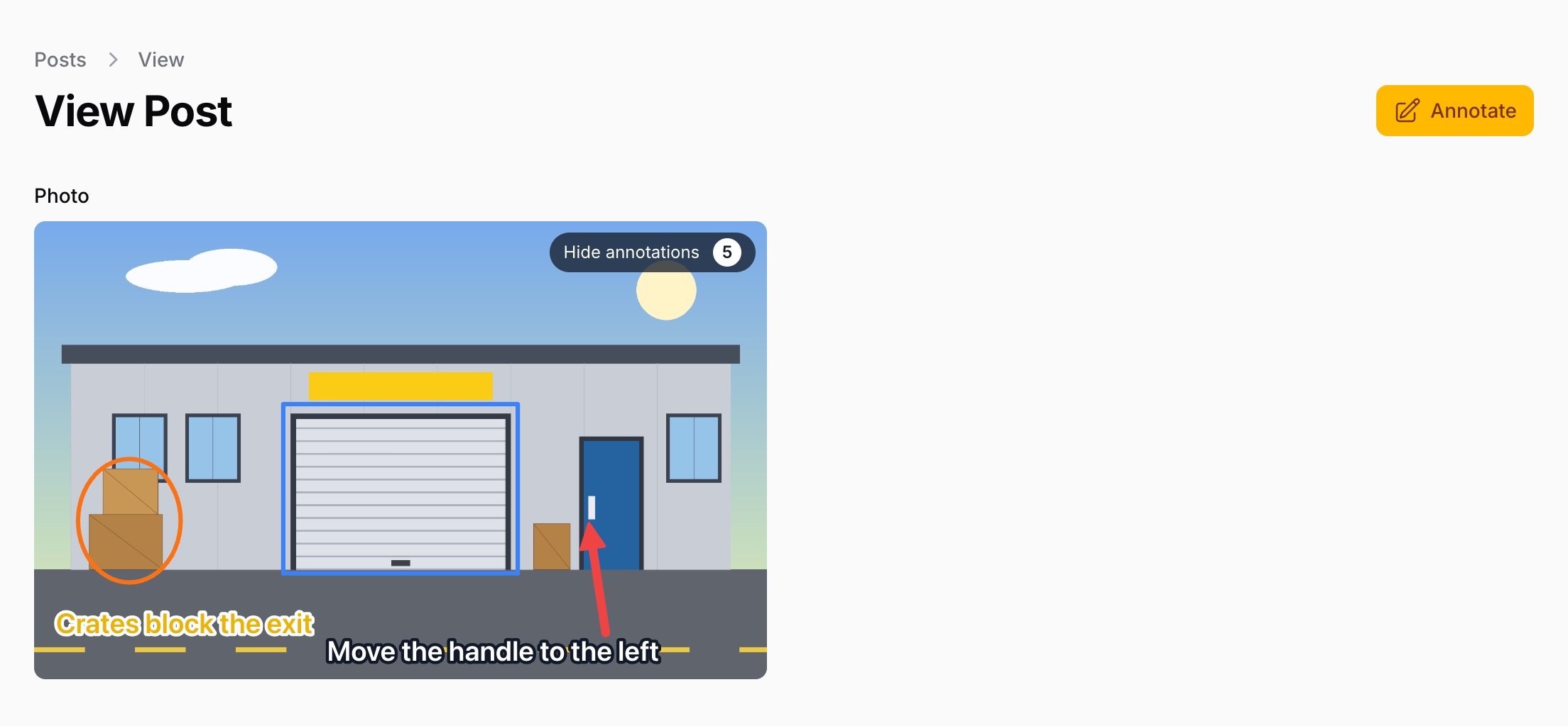 The read-only view with the show/hide toggle