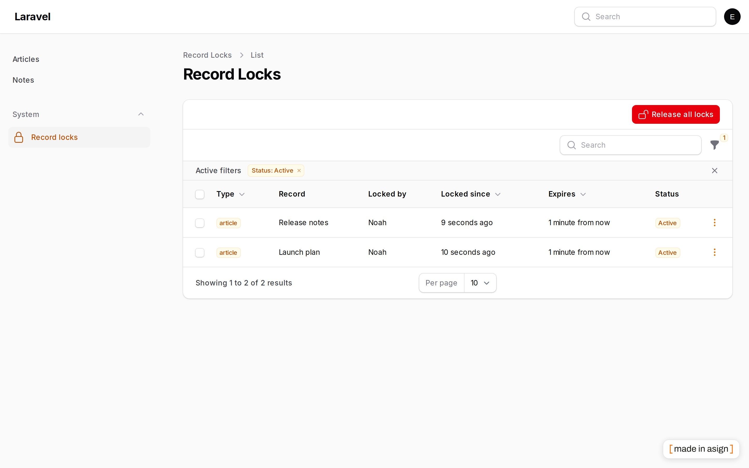 The Record locks manager