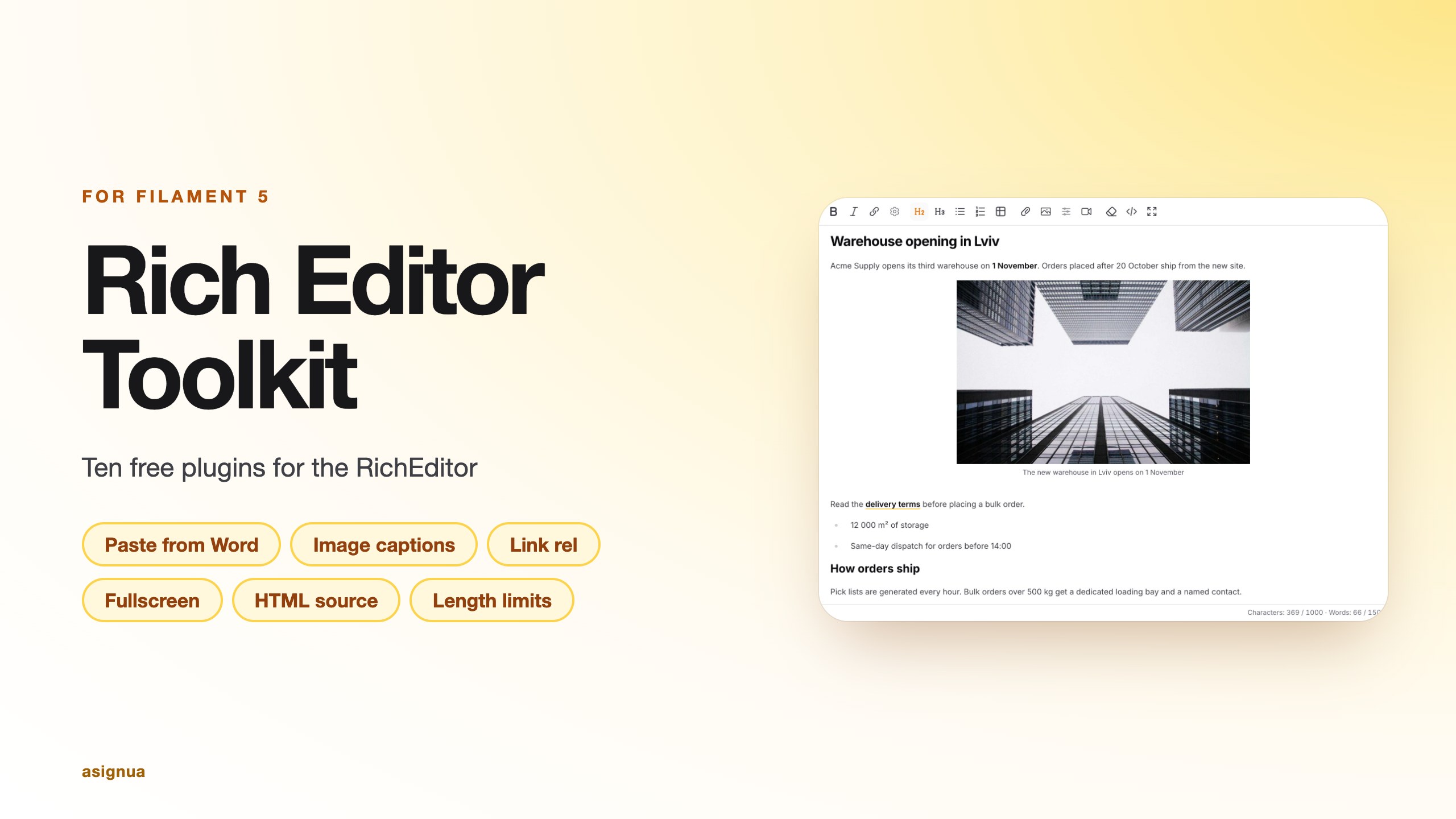Filament Rich Editor Toolkit: ten free plugins for the Filament 5 RichEditor