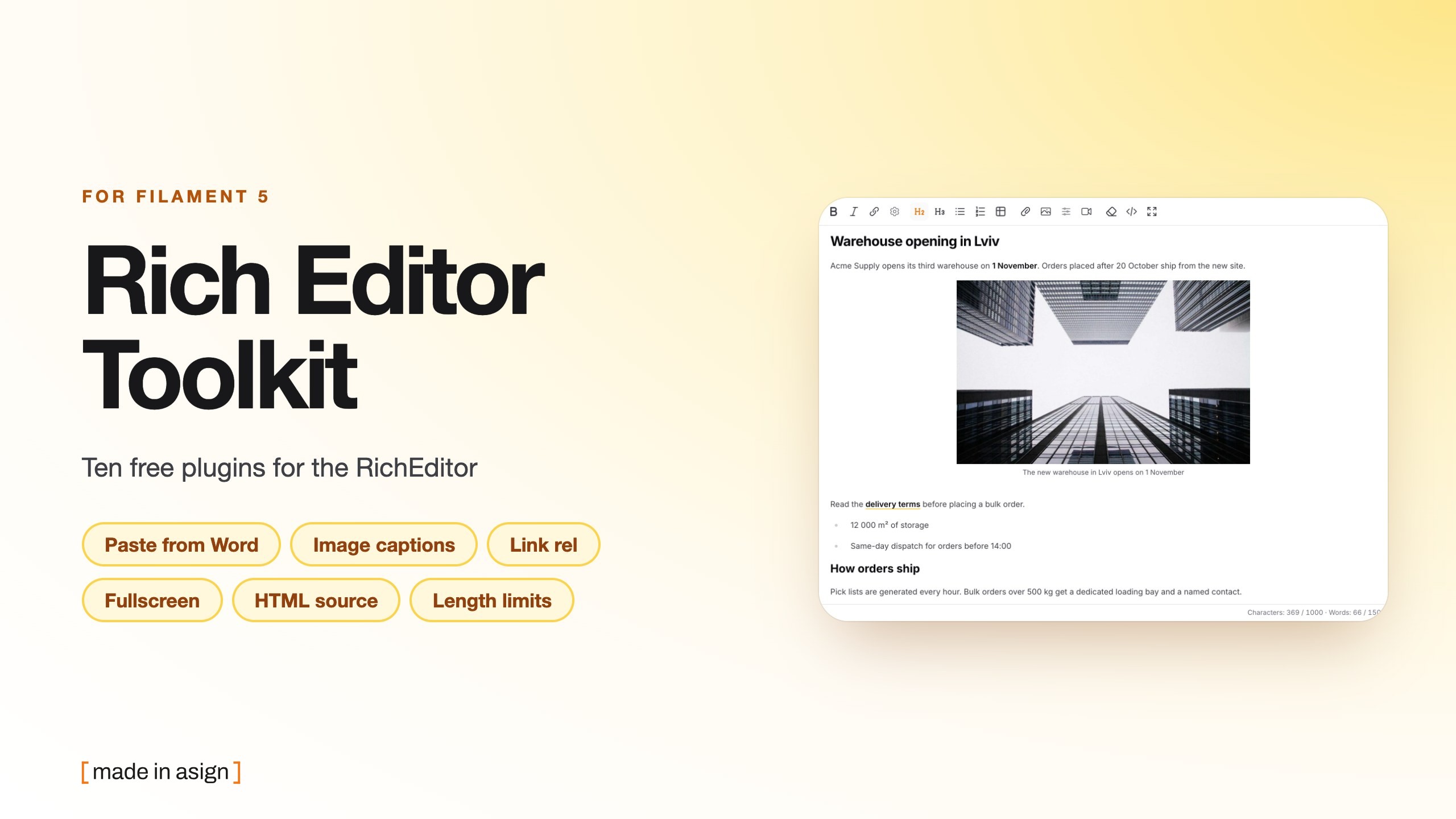 Filament Rich Editor Toolkit: ten free plugins for the Filament 5 RichEditor
