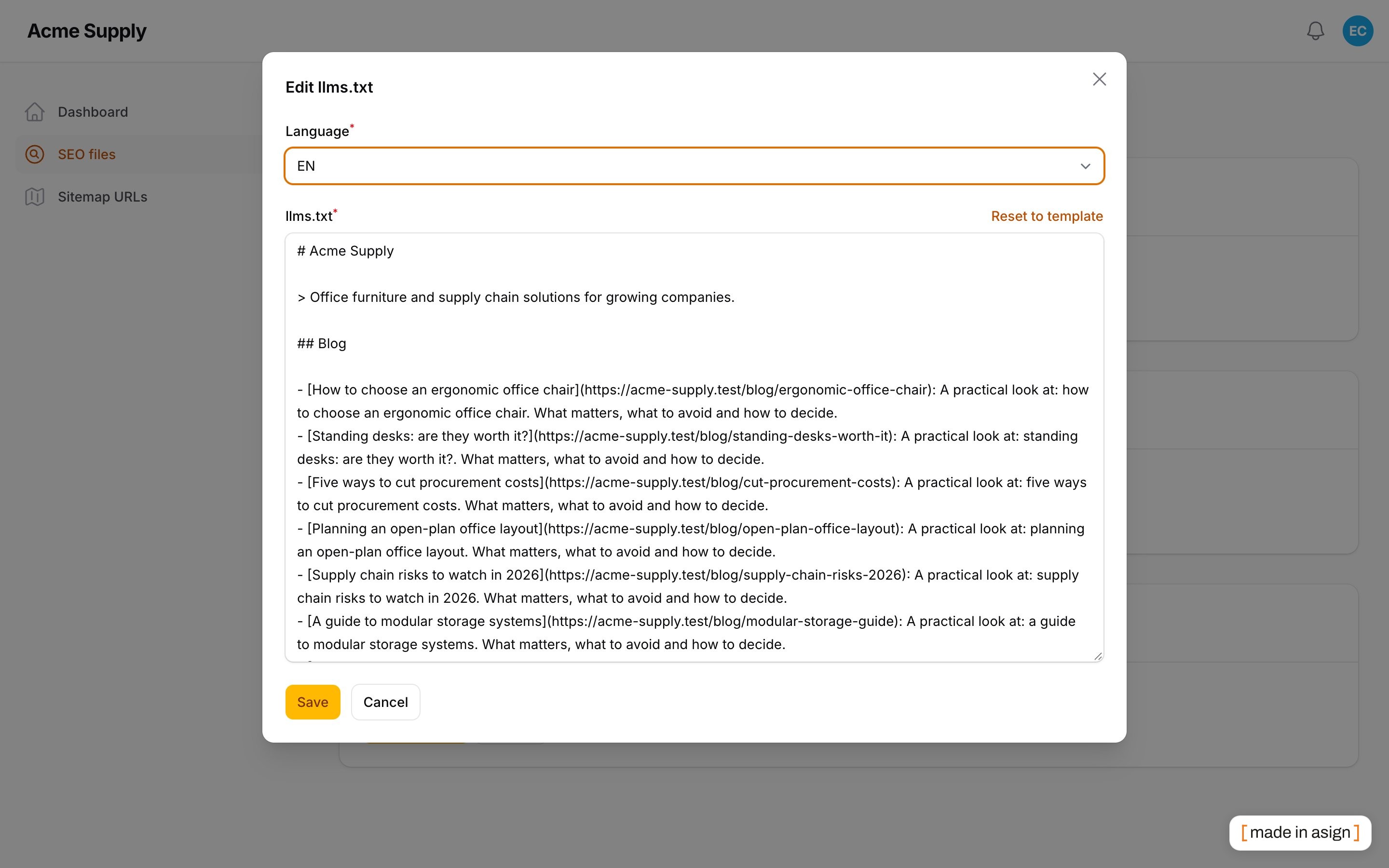 llms.txt editor