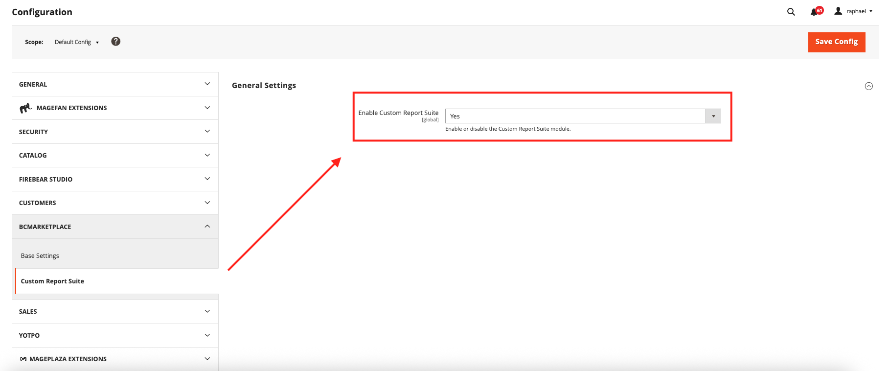 Configuration - Enable Module
