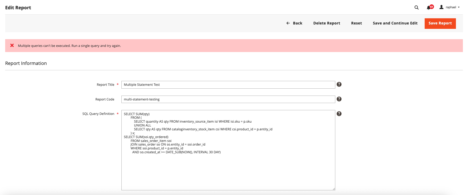Multiple Statements Restriction
