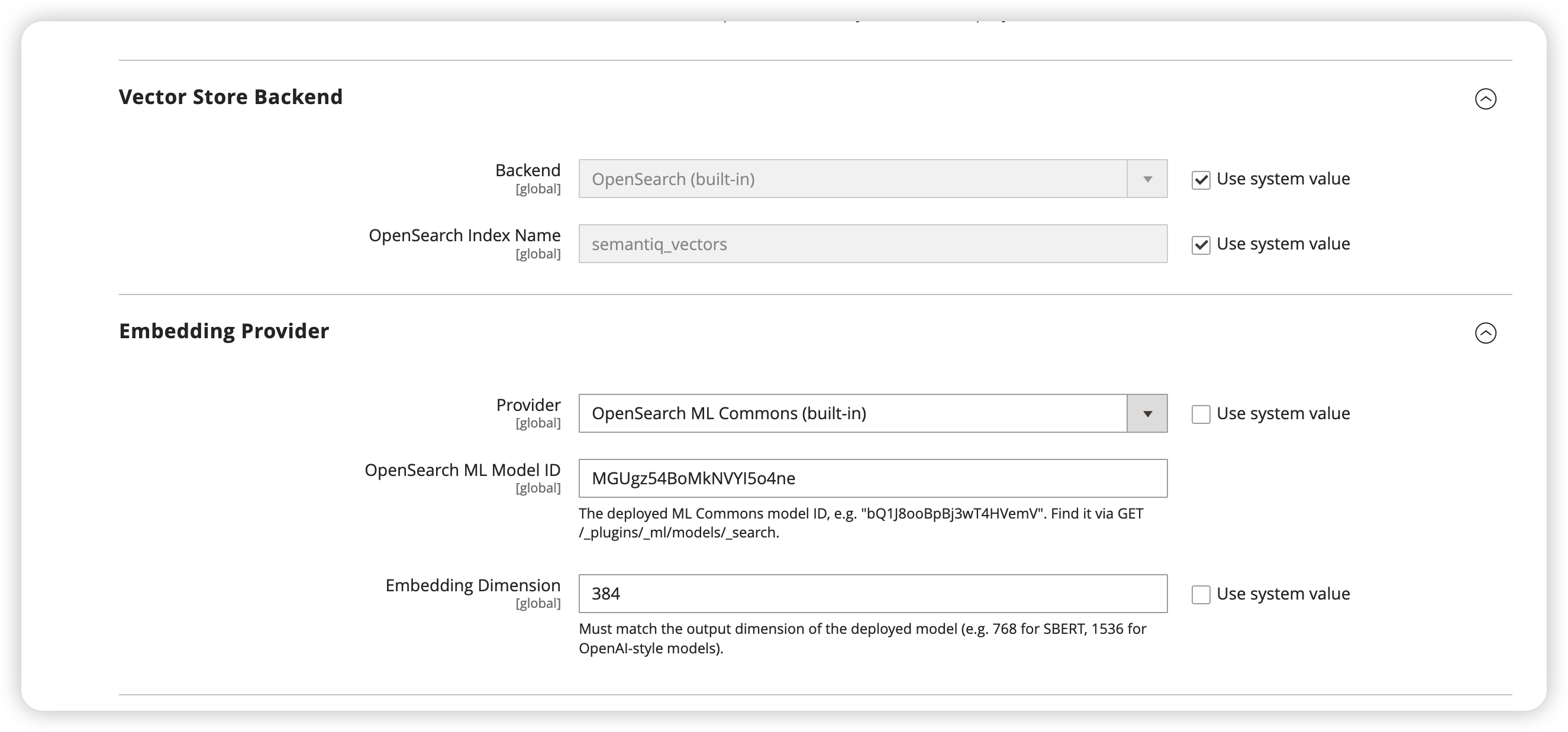 Vector Store Backend and Embedding Provider