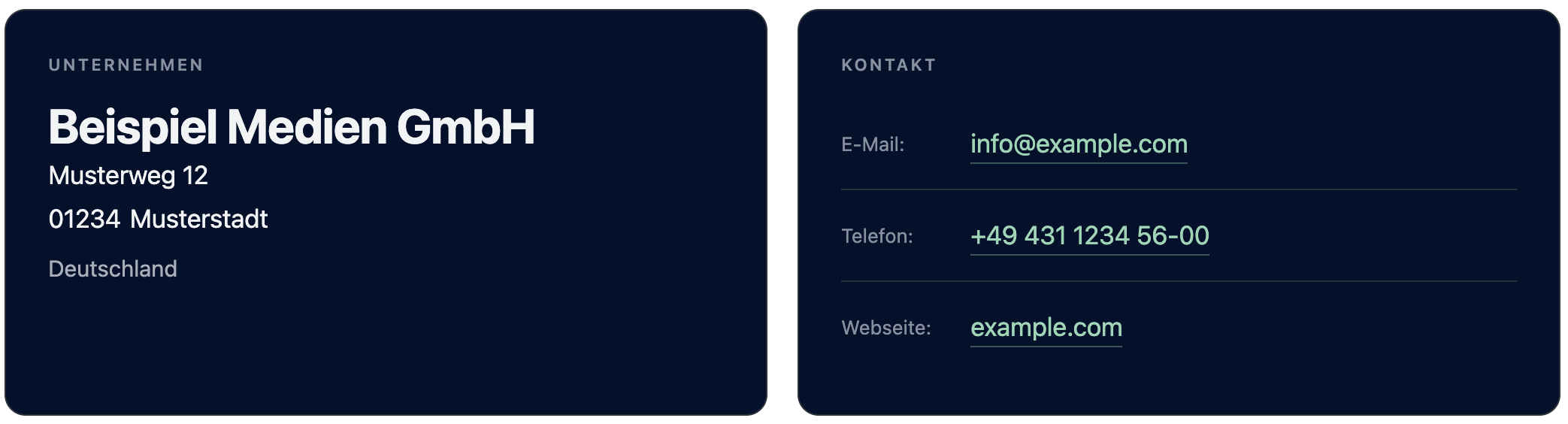 Frontend output