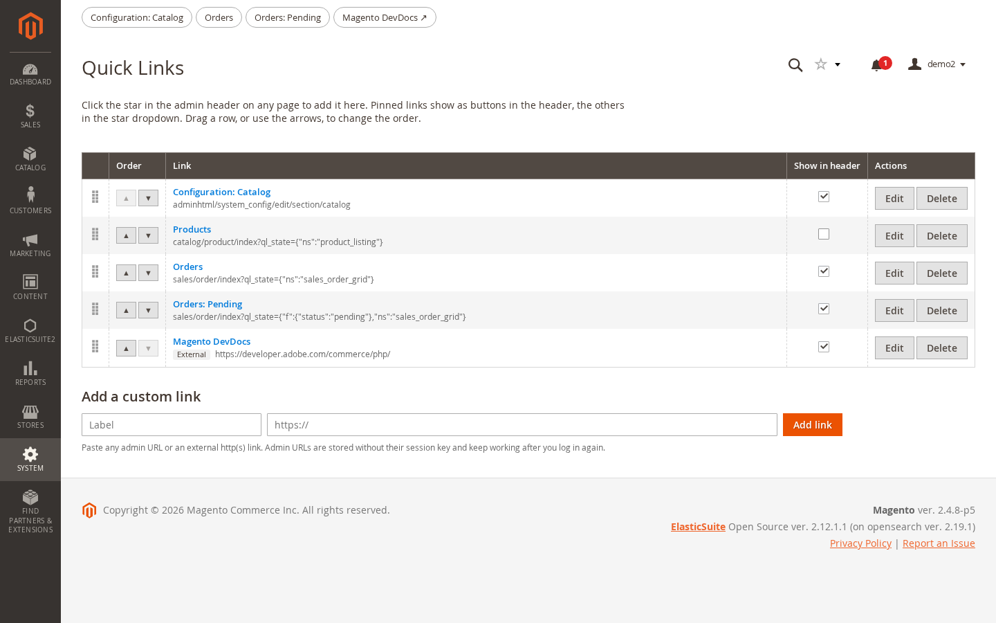 System → Tools → BroCode Quick Links