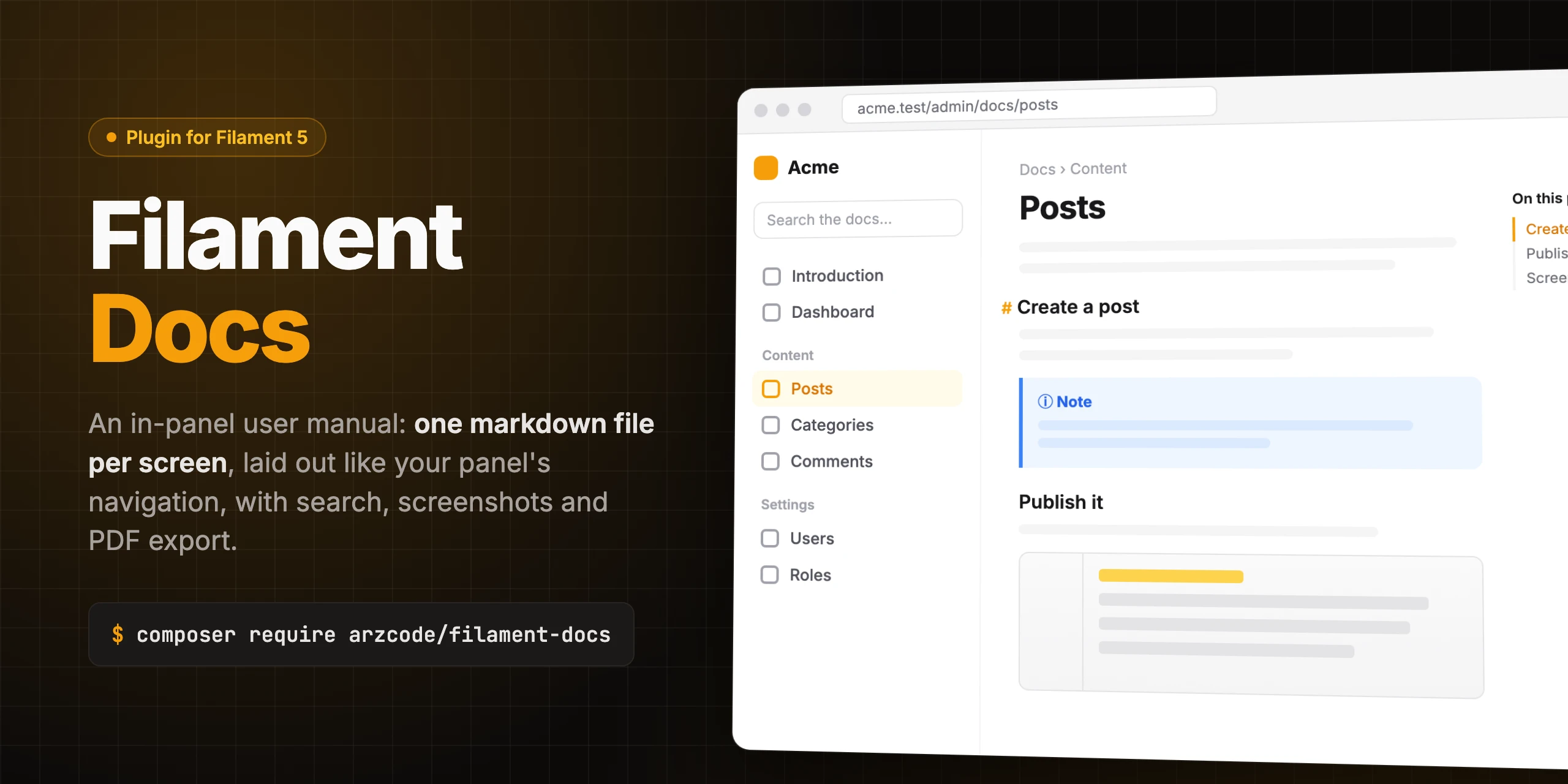 Filament Docs