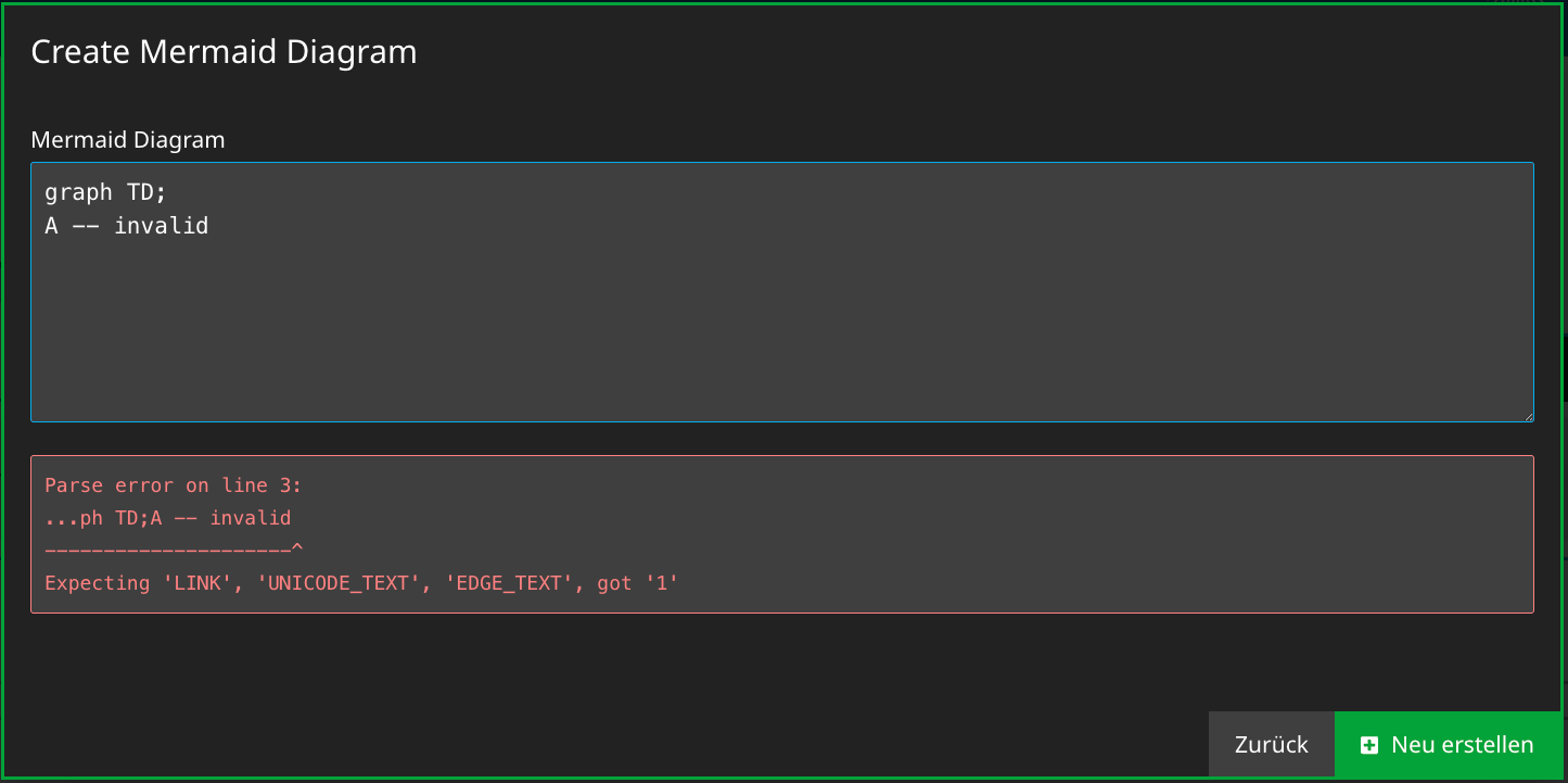 Editor showing an inline parse error for invalid source