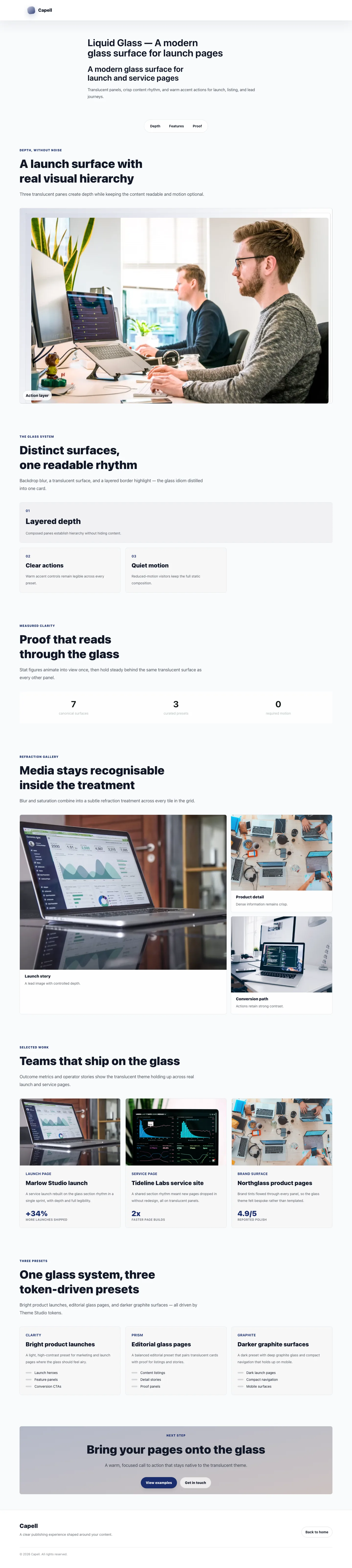 Liquid Glass Homepage
