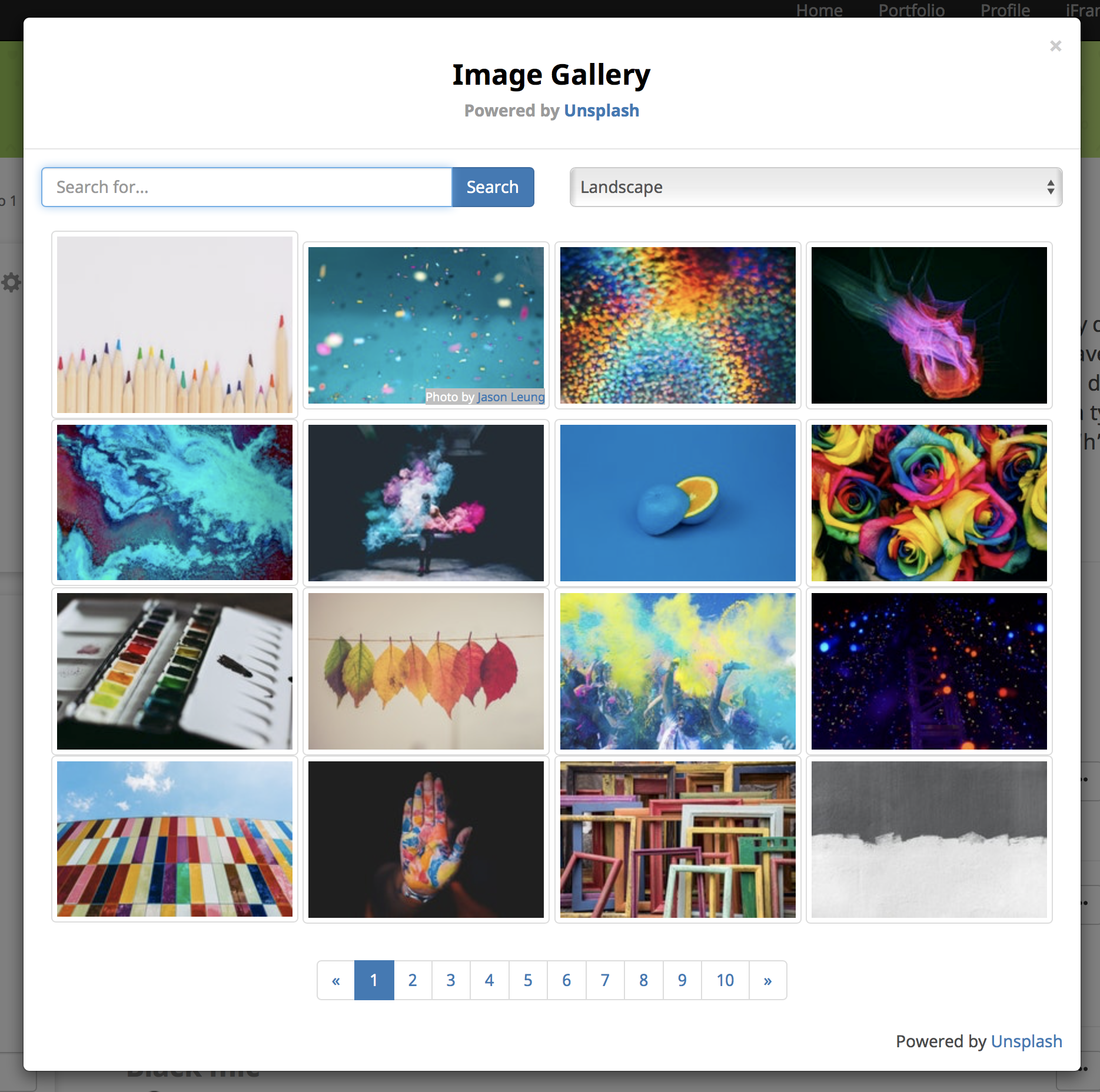 Image of Yii2 Unsplash Image Picker