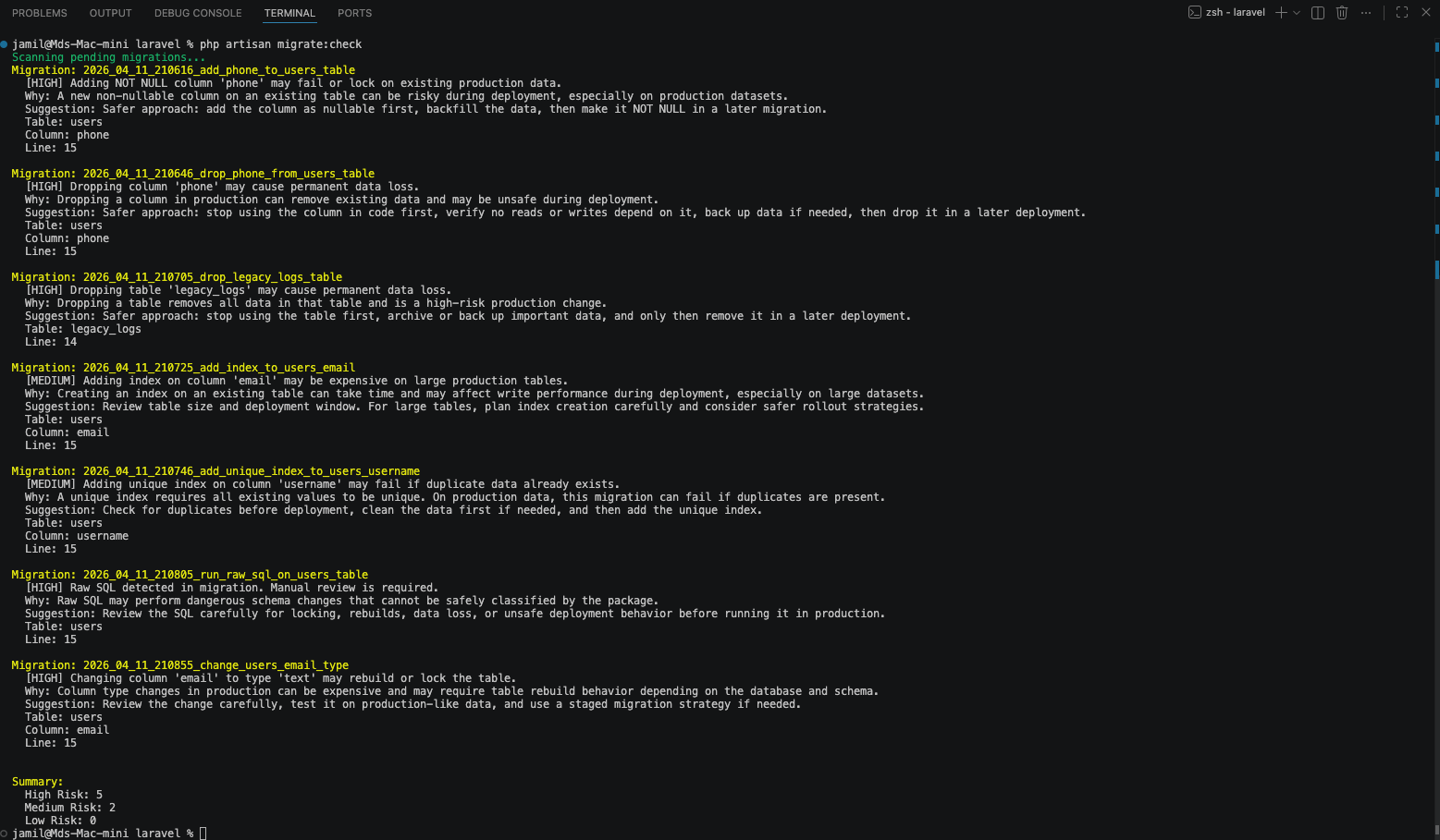 Laravel Migration Guard Demo