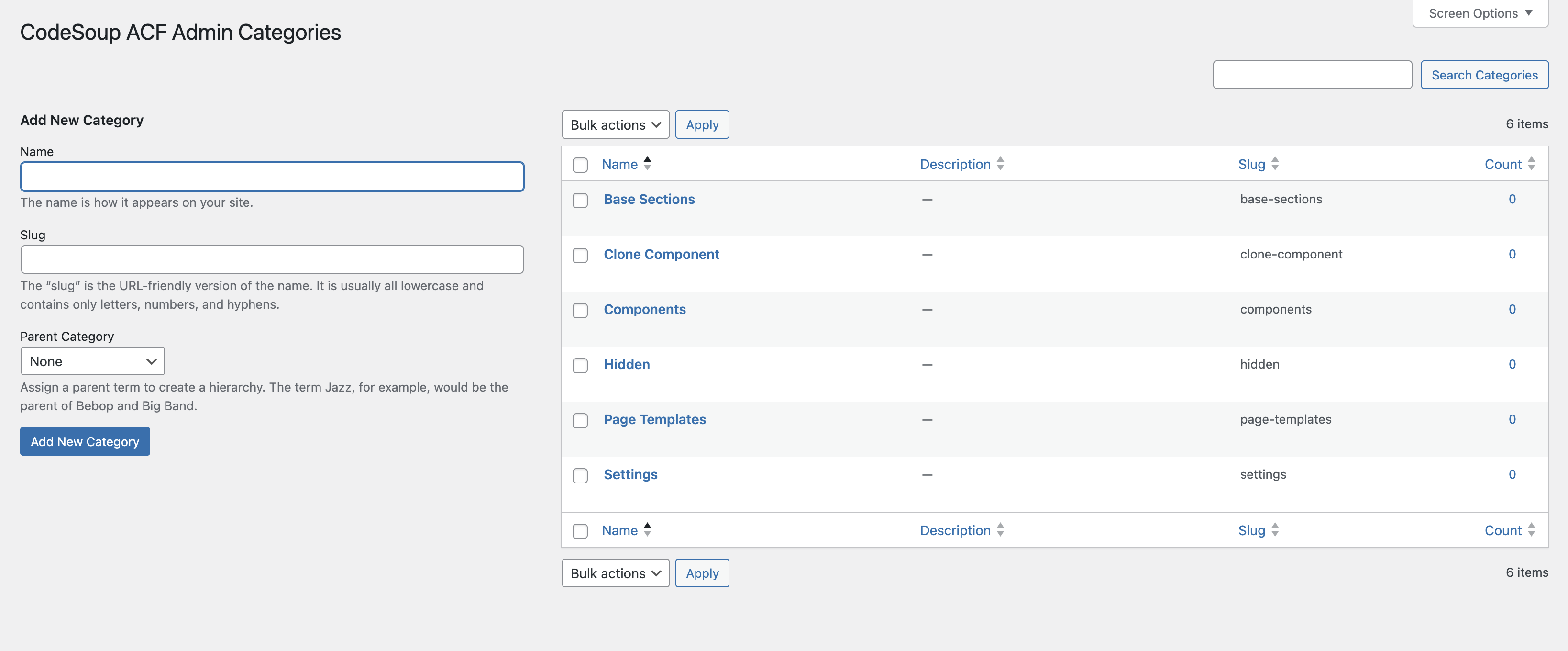 Create and manage your field group categories