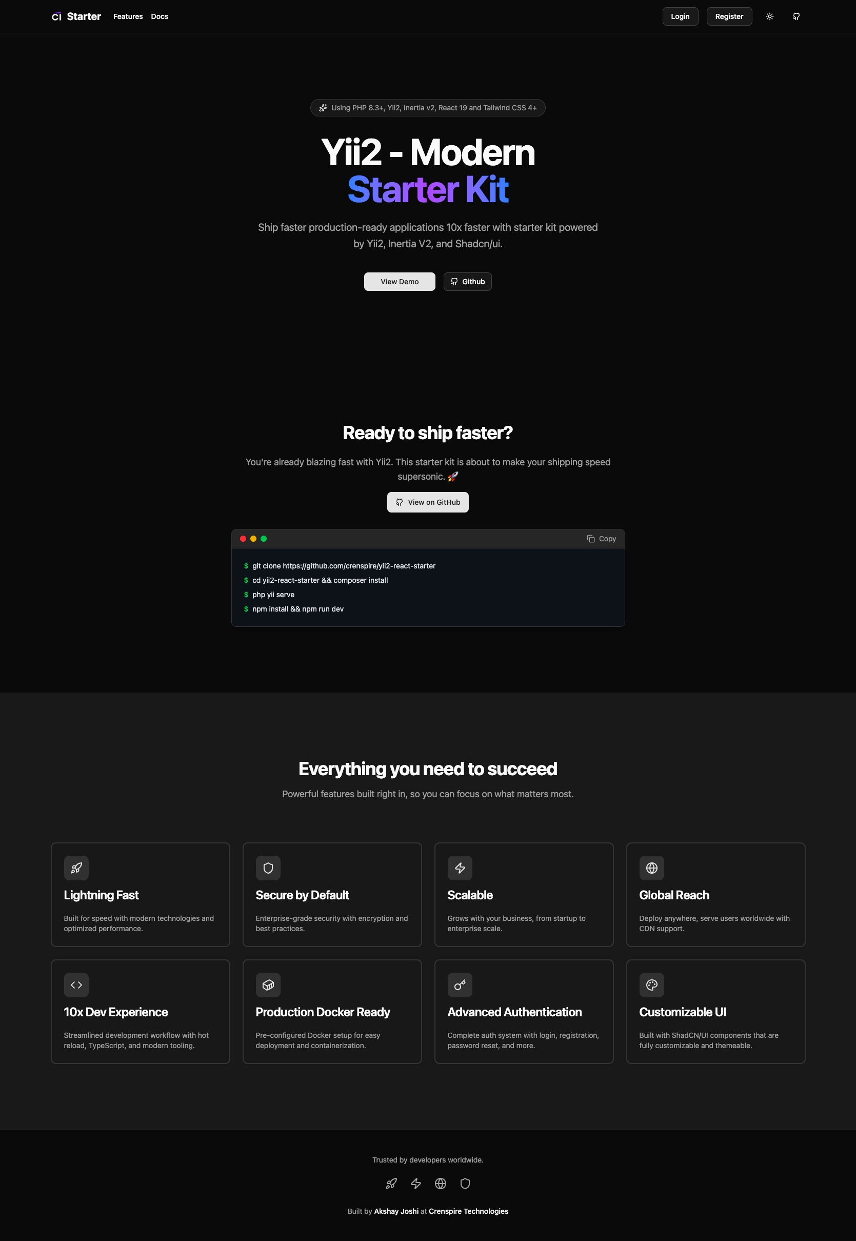 Home Page - Dark Theme