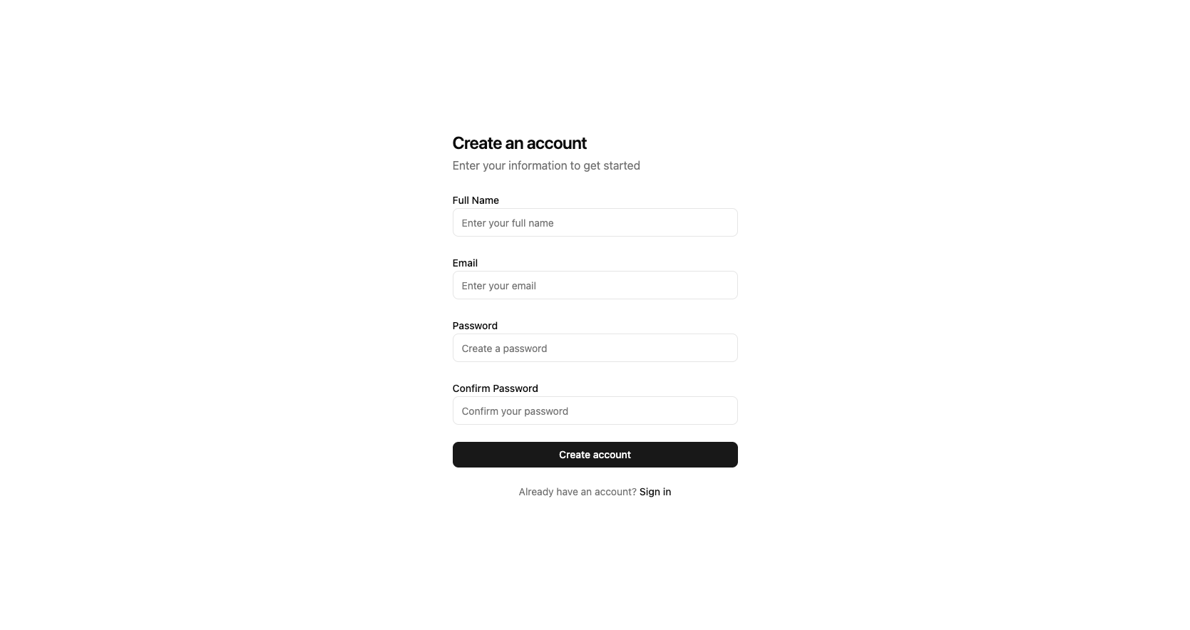Sign Up - Light Theme