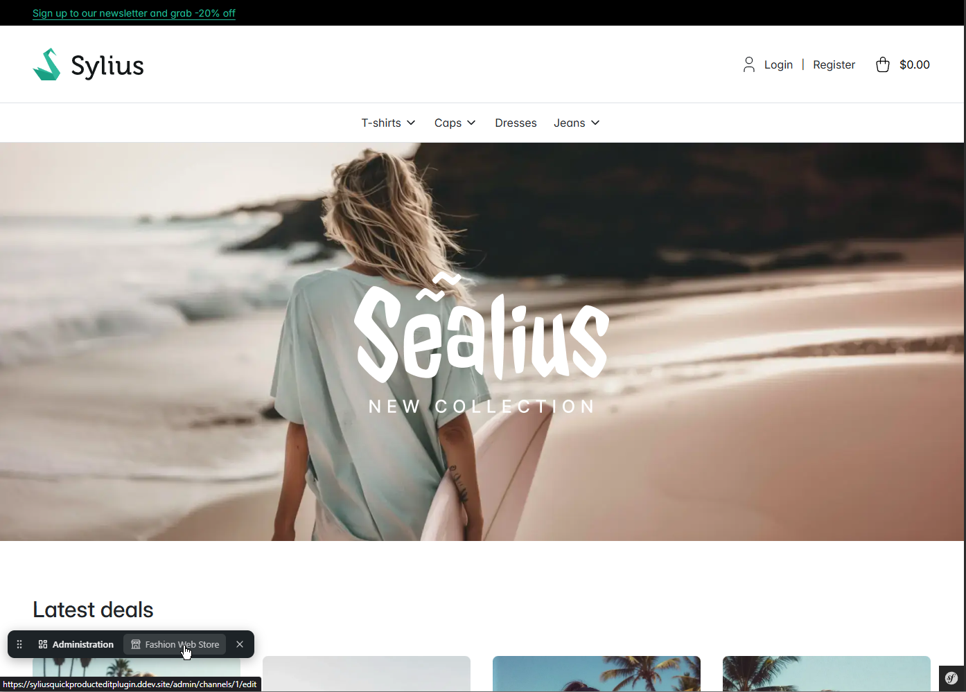 Sylius QuickEditBarPlugin Channel Demo