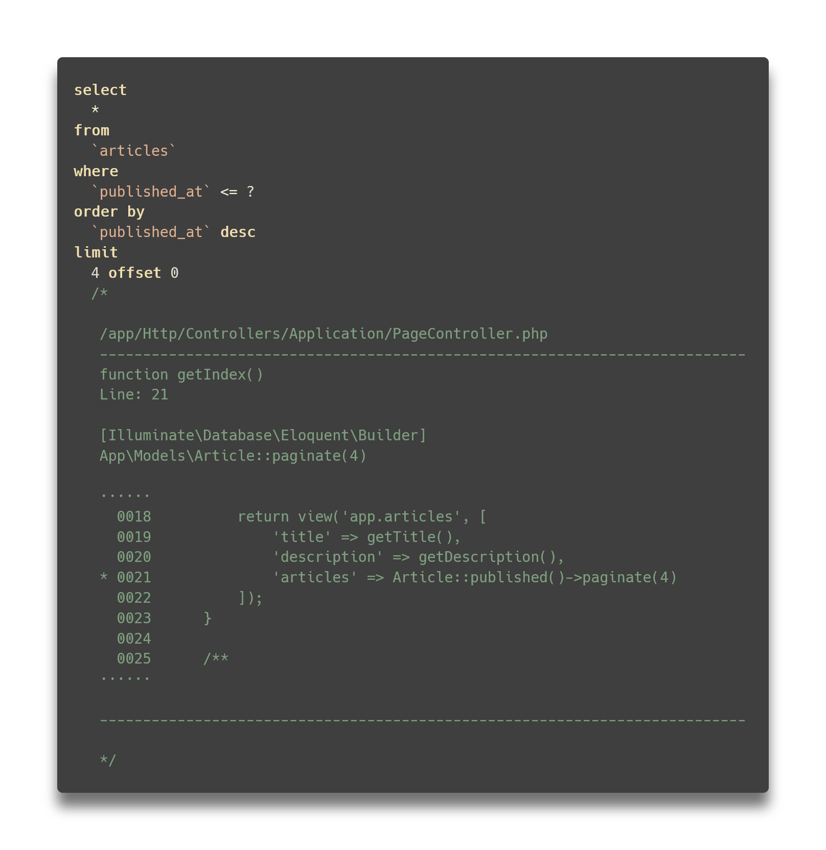 Sample Query with Trace