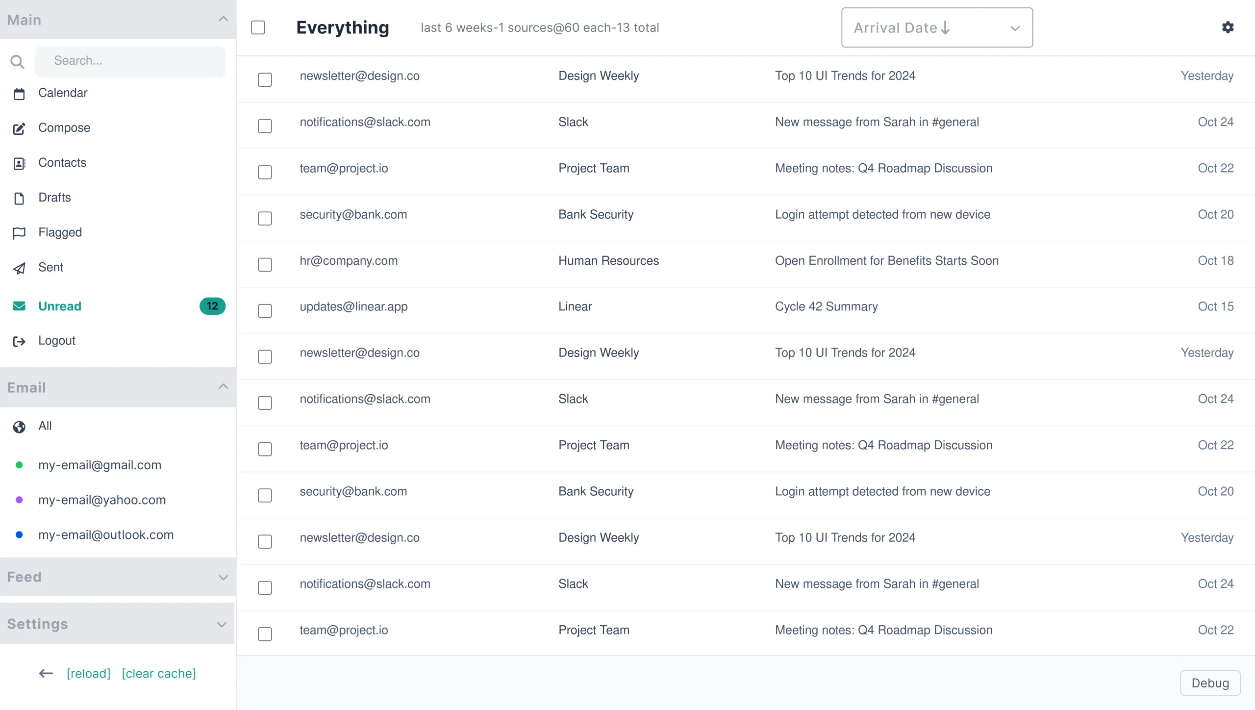 Cypht inbox view