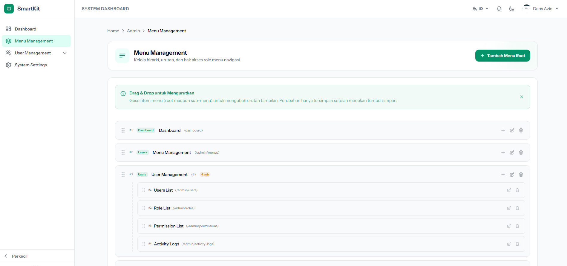 Menu Management