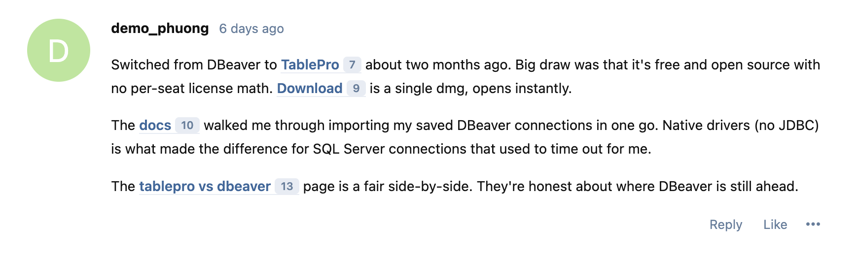 Badge in a post