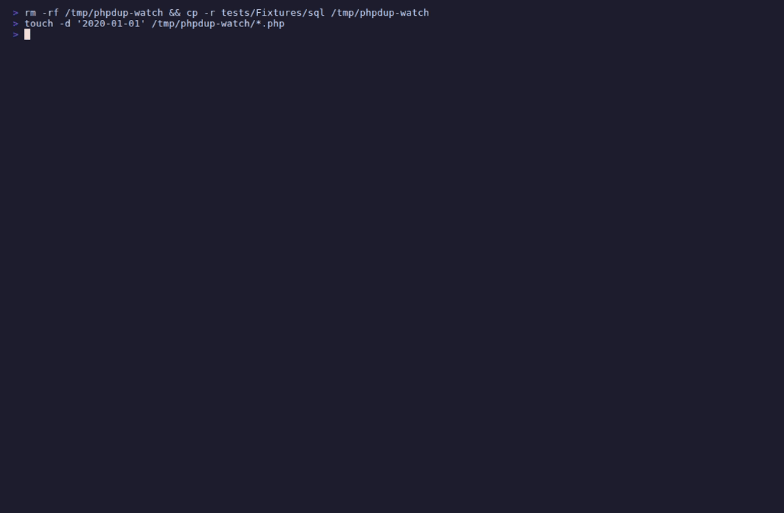 phpdup watch mode reacting to a file edit
