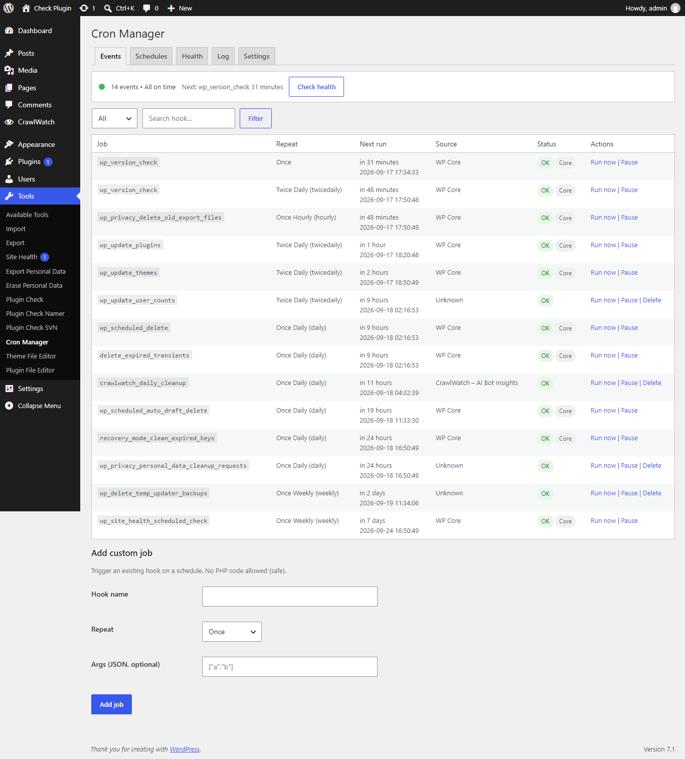 ScheduleLens events list
