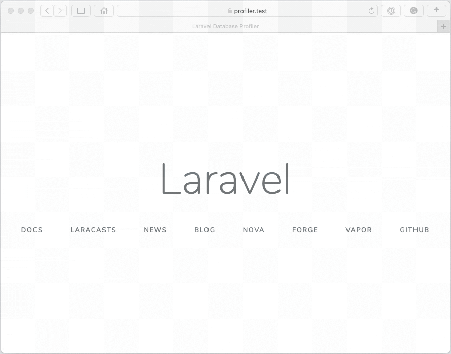 Laravel Database Profiler - Demo - Web