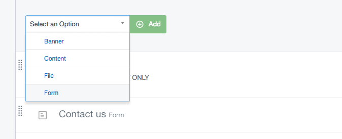 Adding a Form element in the CMS