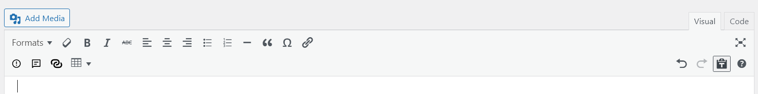 Classic editor with standard toolbars