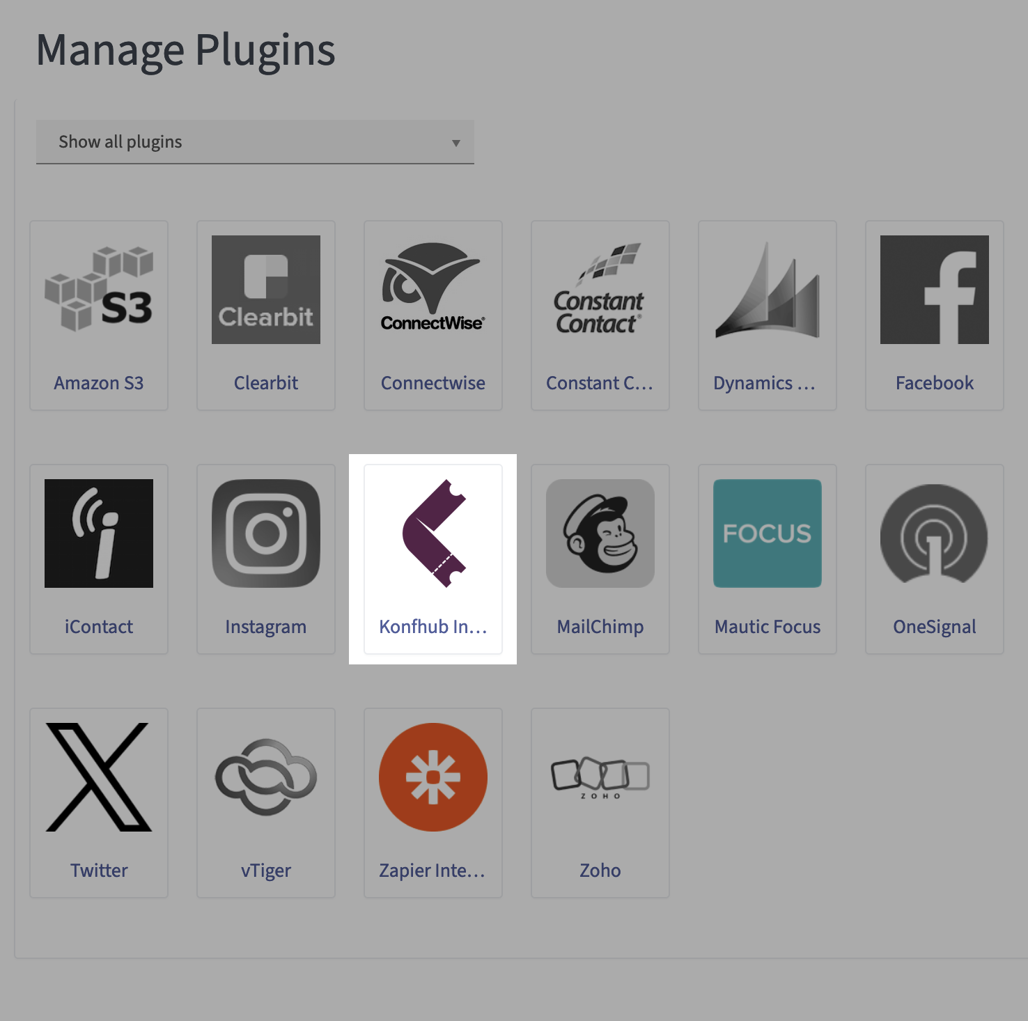 Plugins Page