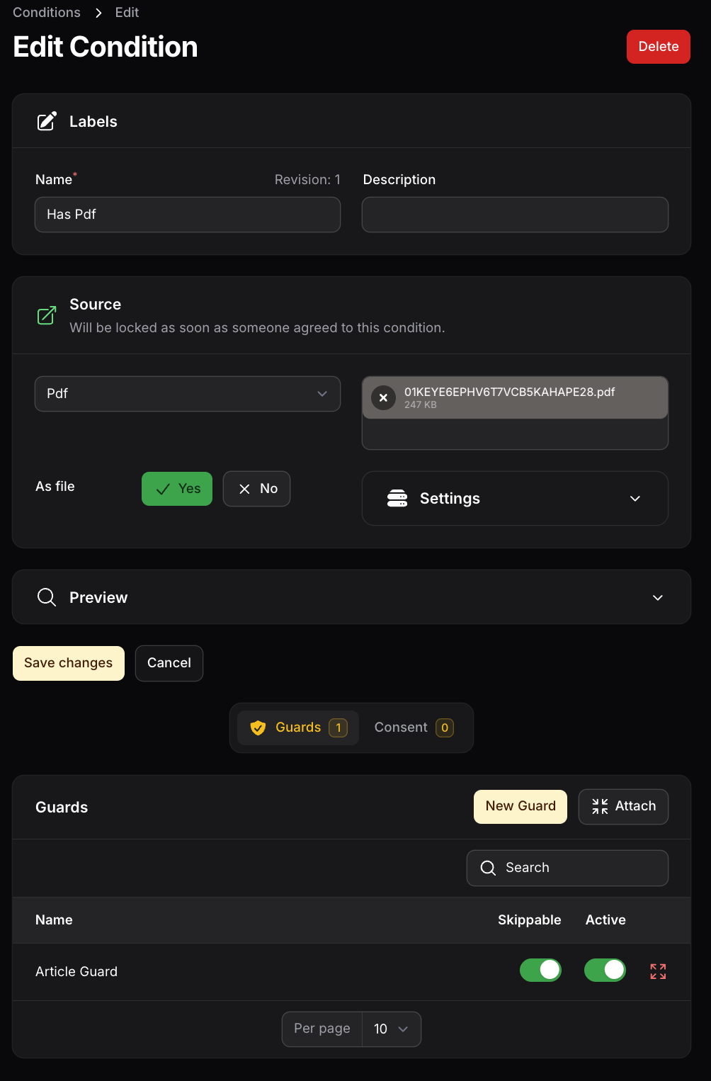 Condition Edit