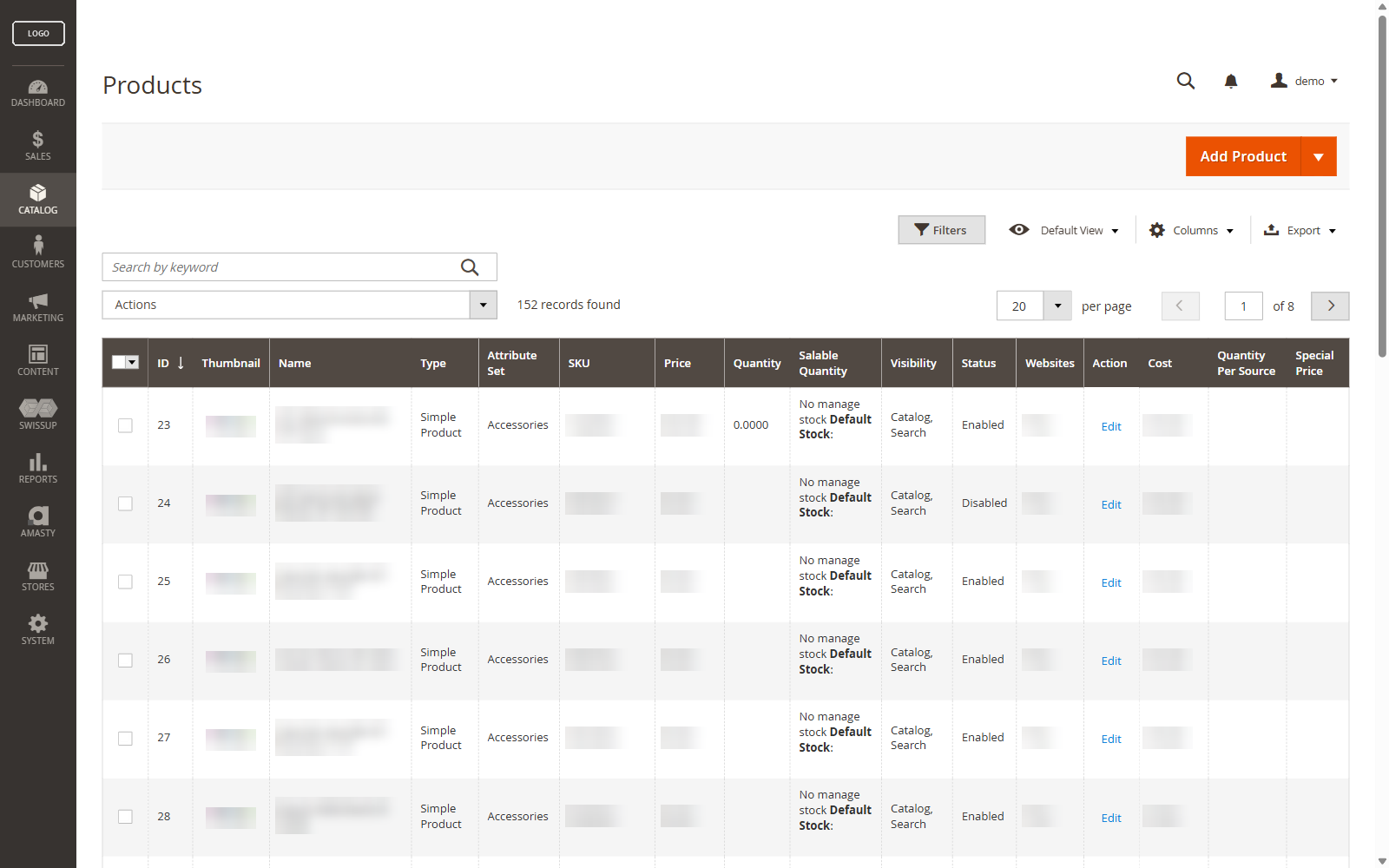 Stock Magento