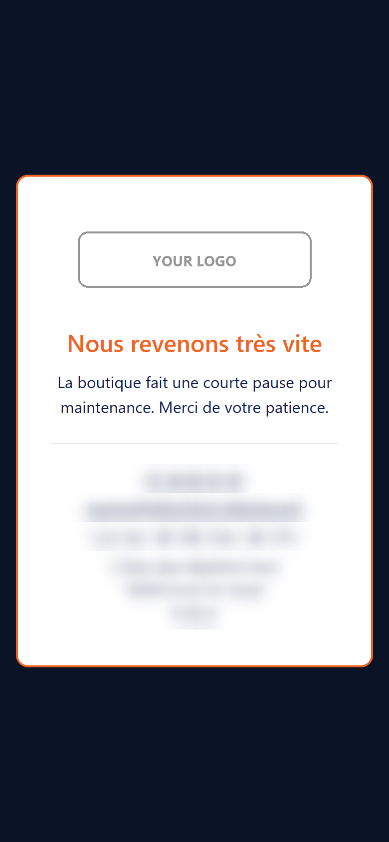 Maintenance page on mobile
