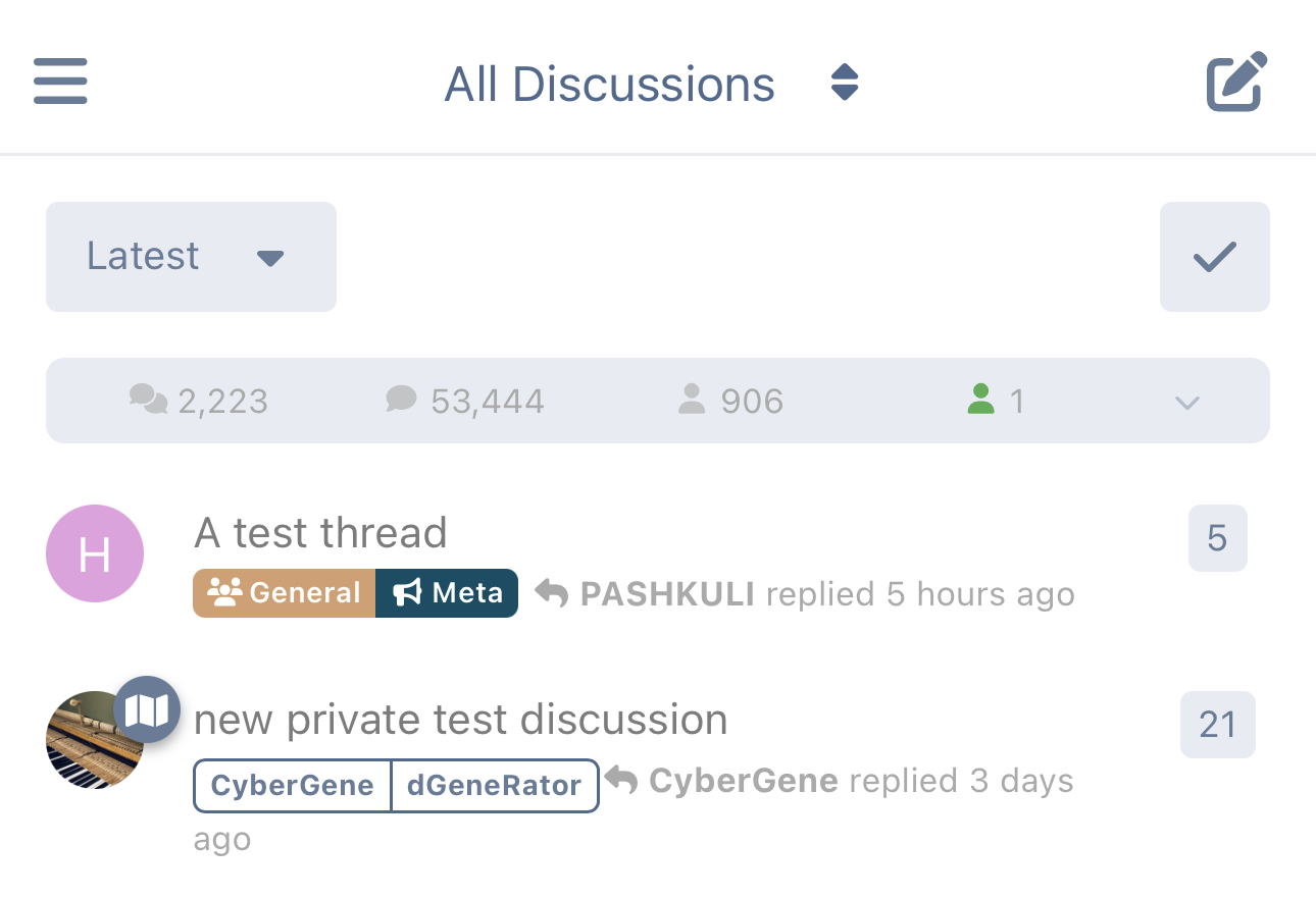 Mobile below toolbar