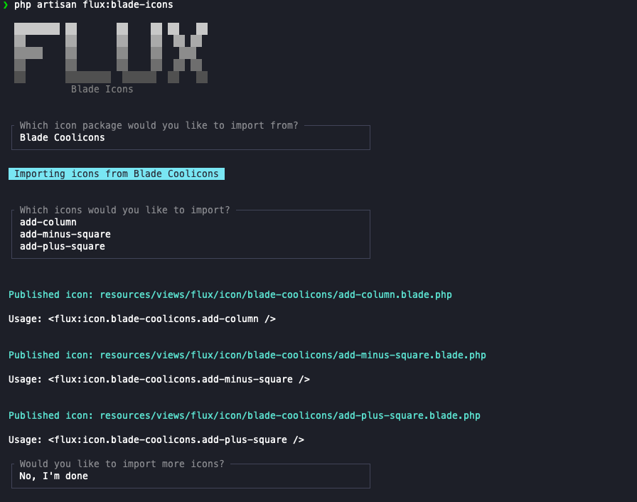 Interactive import screenshot