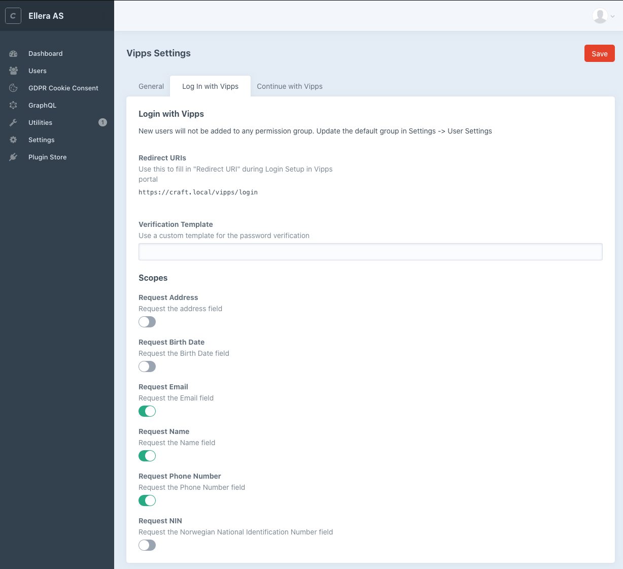Plugin Settings: Credentials