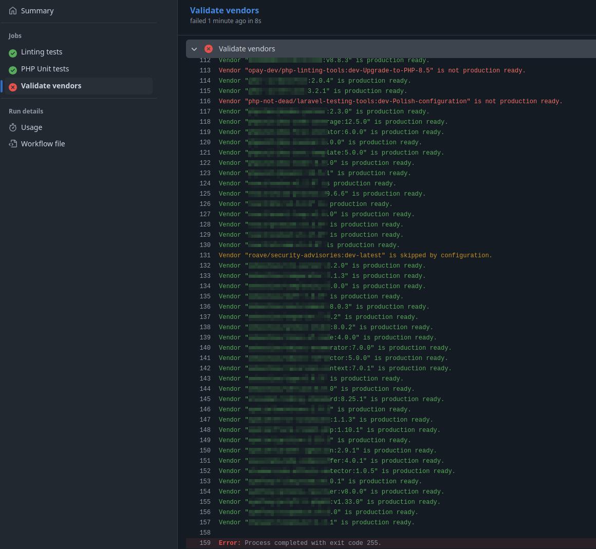 Failed workflow example