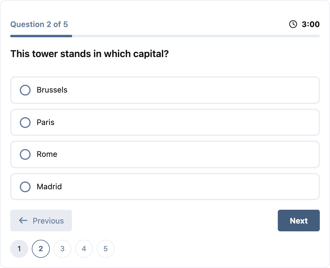 A question with its countdown