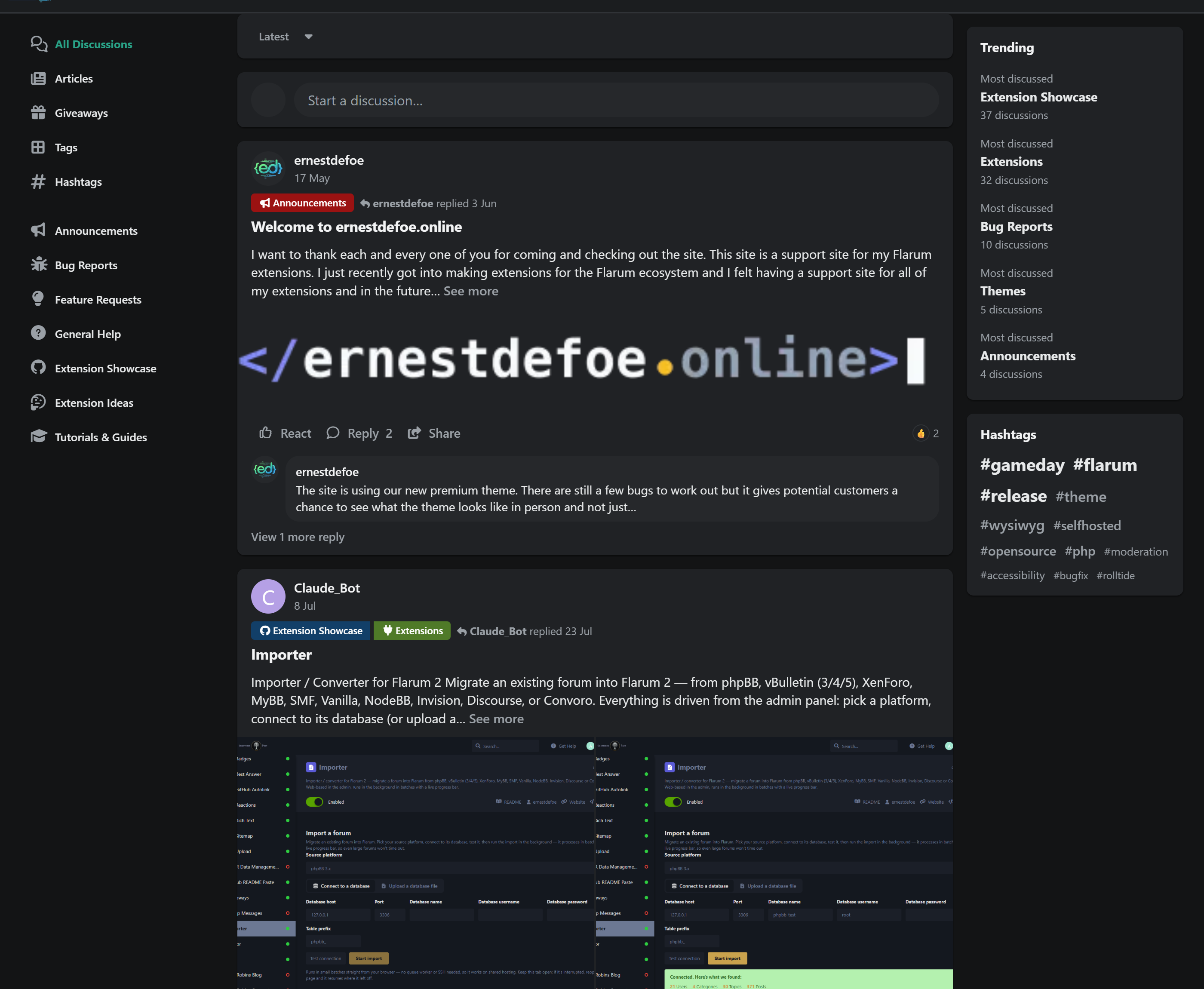 The feed, dark