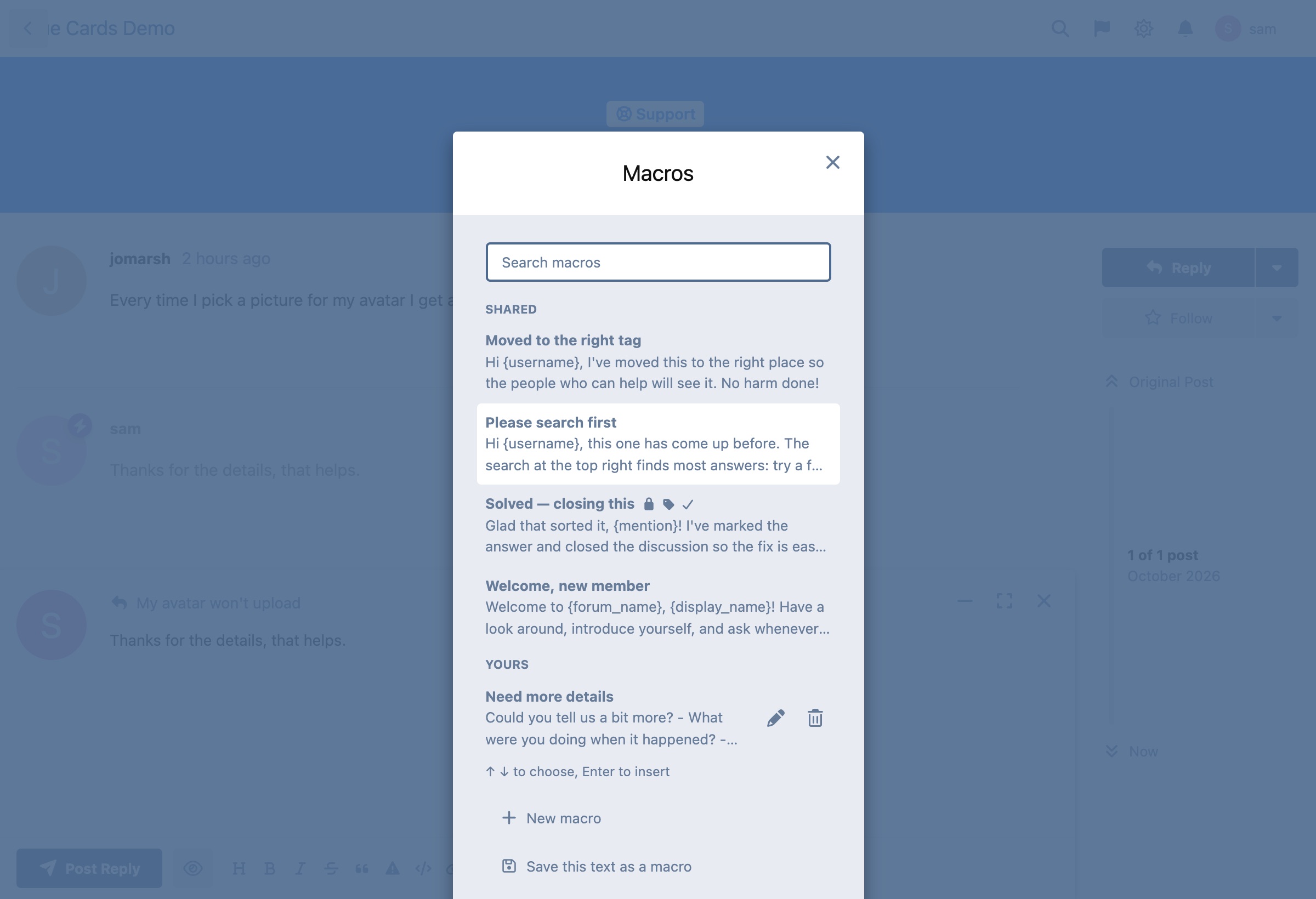 The macro picker