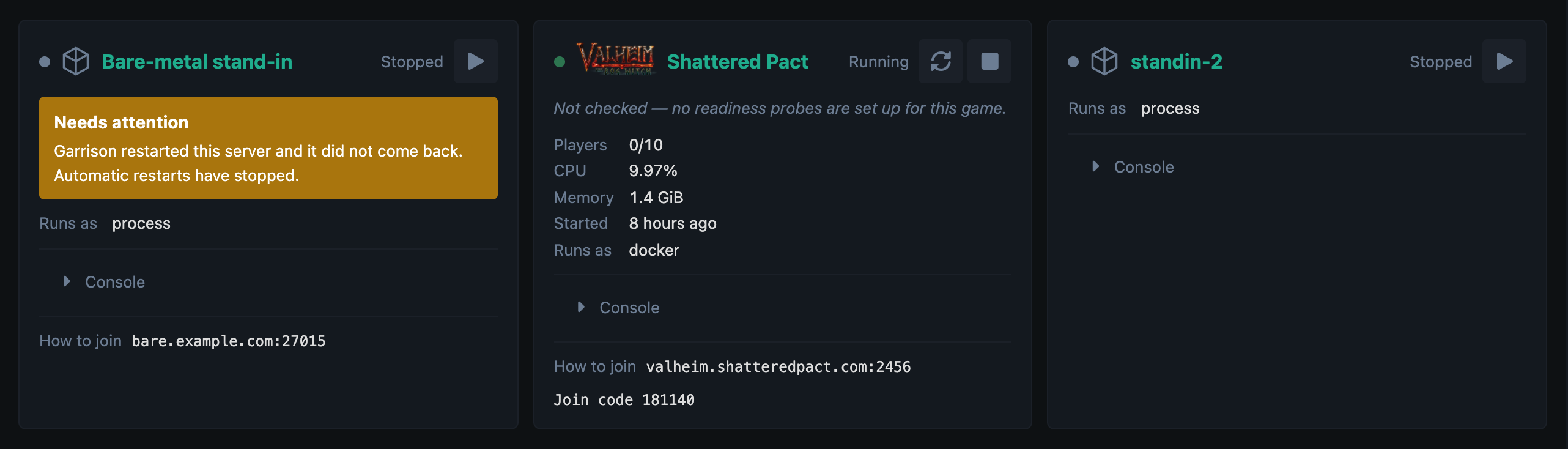 The status page