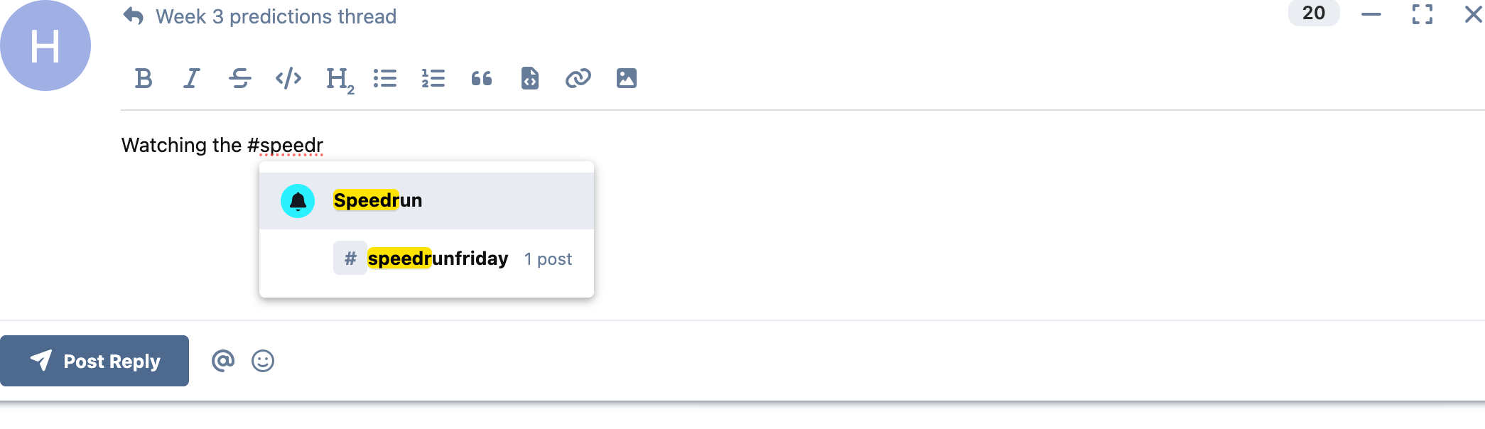 One dropdown showing a tag and a hashtag together