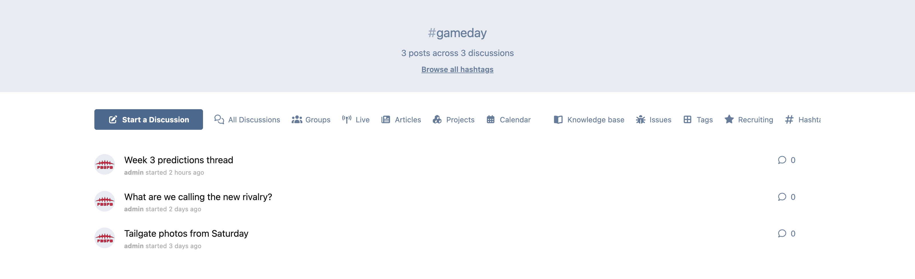 The feed for a single hashtag