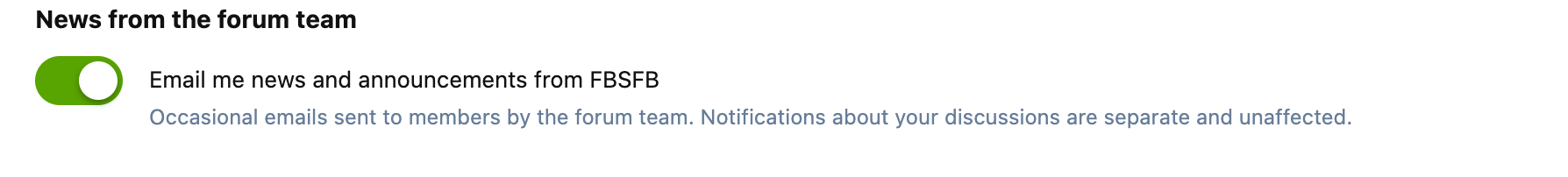 The switch on a member's Settings page