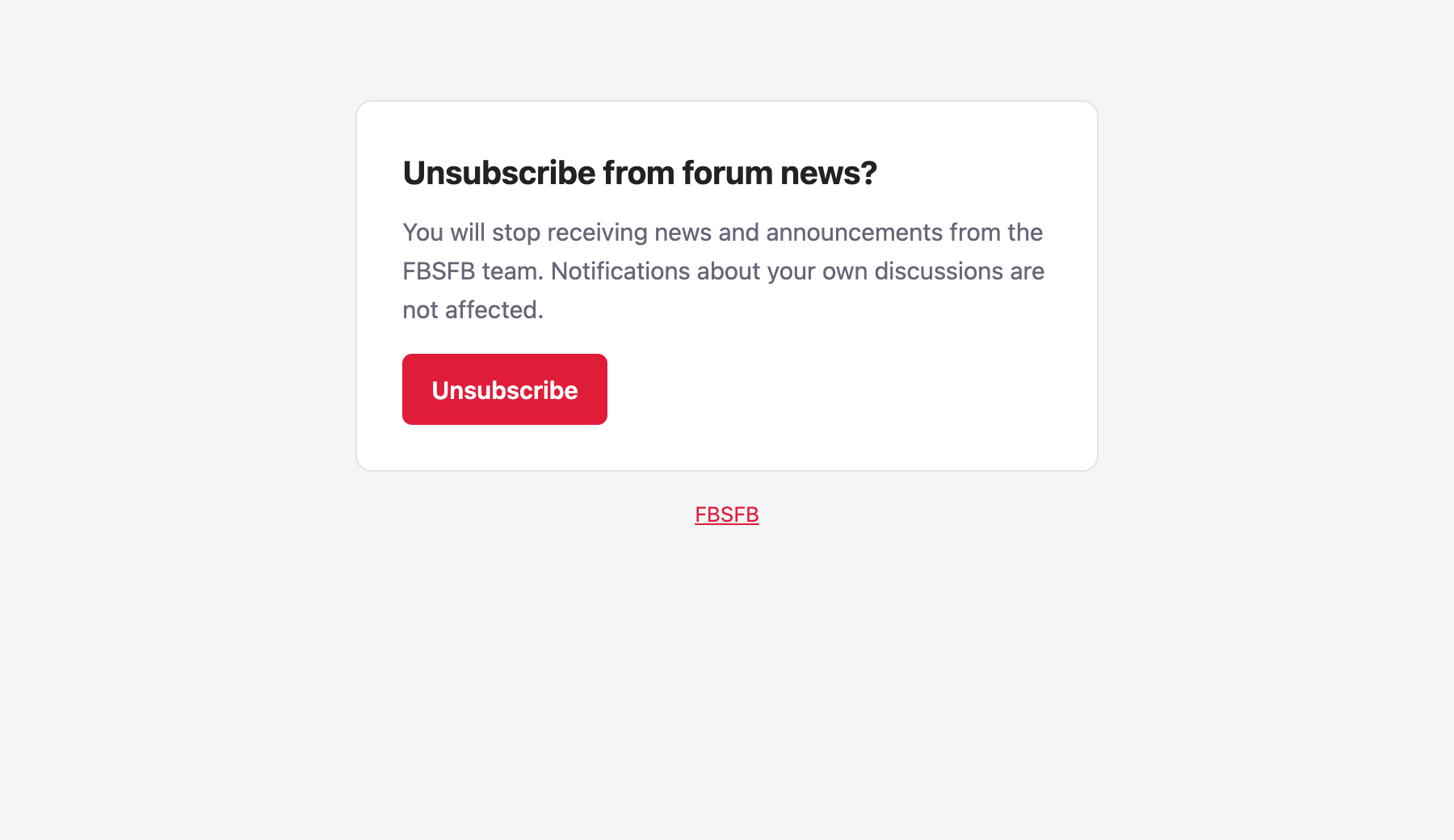 The unsubscribe page