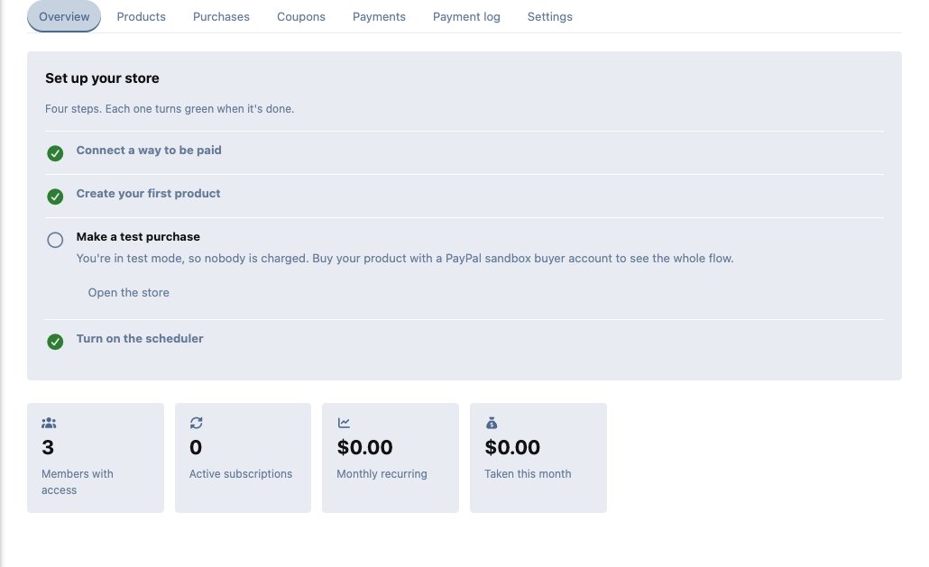The admin overview