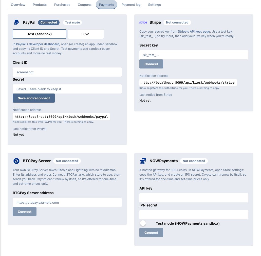 The payments tab