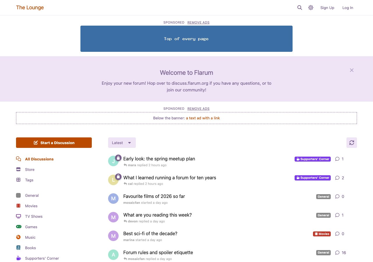 Ads on the discussion list